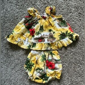 Kole Kole VTG Dress/Bloomers Set Baby 12M Hawaii/USA Made Floral luau Beach